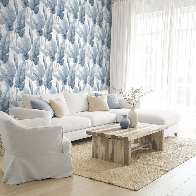 Mantra Rainy Sky AG60002 by Seabrook Designs Wallpaper Bali Tropical Nonwoven United States 60.75 sq ft 27" Seabrook Wallpaper - Fabric Carolina -