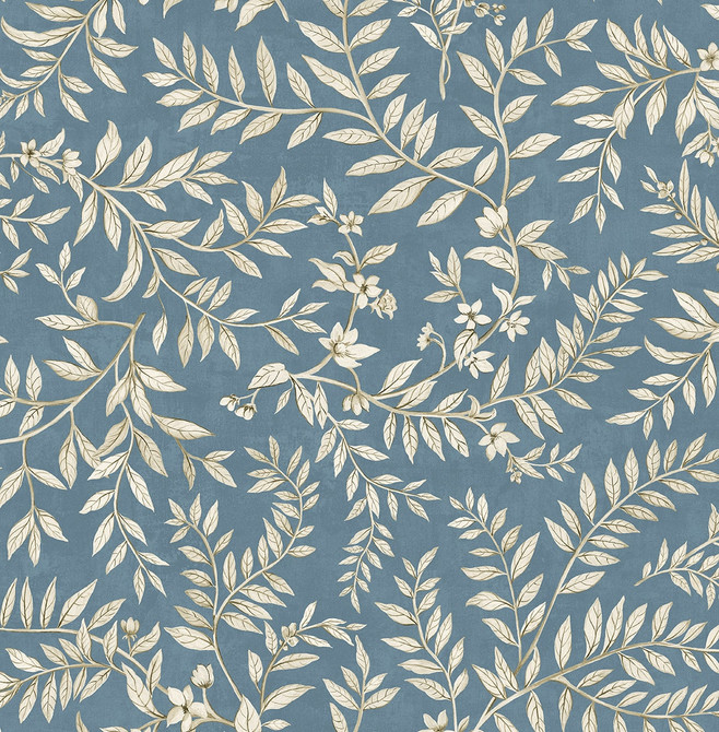 Vining Leaf Trail Wedgewood Blue DB20902 by Daisy Bennett Designs Peel and Stick Wallpaper Daisy Bennett Peel and Stick Nonwoven United States 30.75 sq ft 20.5" Seabrook Peel and Stick Wallpaper - Fabric Carolina -
