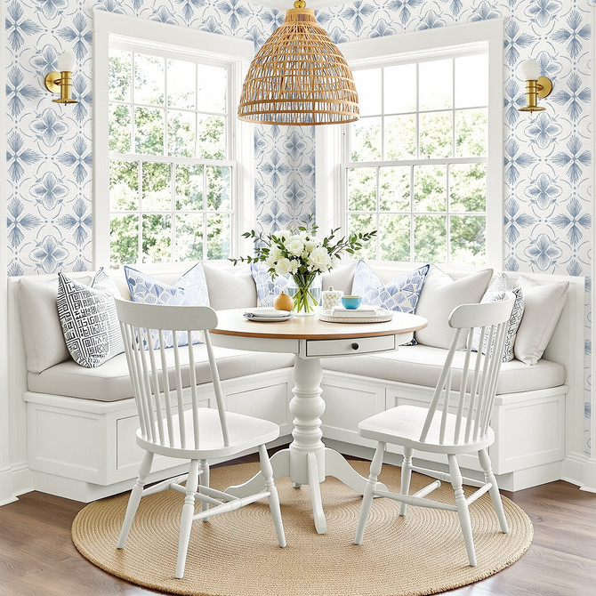 Sari Ocean Blue AG60402 by Seabrook Designs Wallpaper Bali Tropical Heavyweight Paper United States 60.75 sq ft 27" Seabrook Wallpaper - Fabric Carolina -