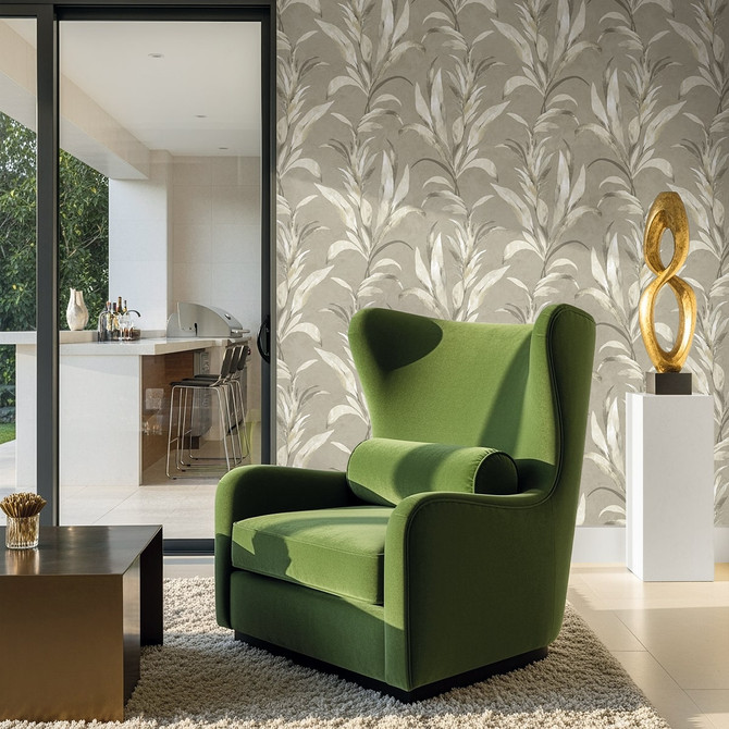 Padma Neutral AG60705 by Seabrook Designs Wallpaper Bali Tropical 20 oz. Type II Vinyl United States 60.75 sq ft 27" Seabrook Wallpaper - Fabric Carolina -