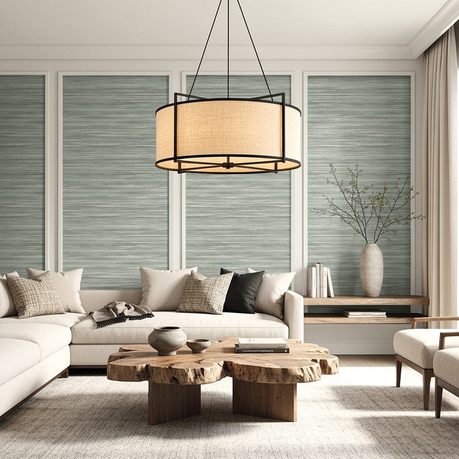 Gita Green Mist AG60804 by Seabrook Designs Wallpaper Bali Tropical 20 oz. Type II Vinyl United States 60.75 sq ft 27" Seabrook Wallpaper - Fabric Carolina -