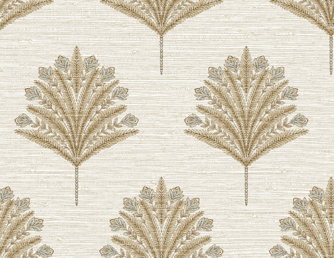 Harta Oyster AG61906 by Seabrook Designs Wallpaper Bali Tropical 20 oz. Type II Vinyl United States 60.75 sq ft 27" Seabrook Wallpaper - Fabric Carolina -