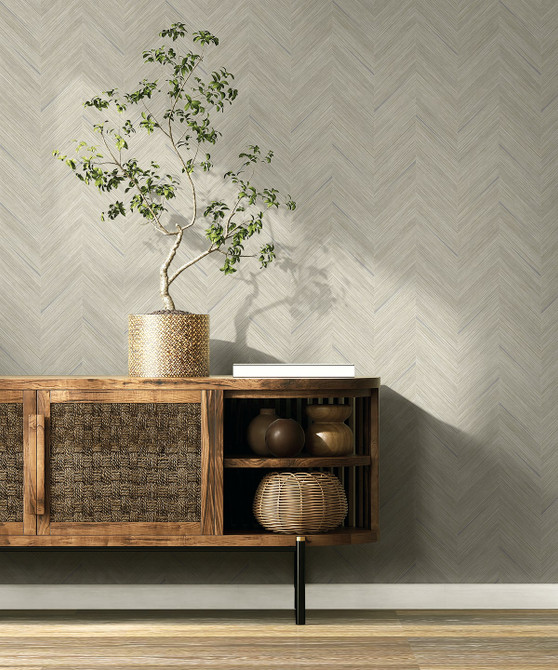 Strand Macadamia EN40305 by Seabrook Designs Wallpaper Natural Grass Textures Nonwoven Netherlands 57.5 sq ft 20.9" Seabrook Wallpaper - Fabric Carolina -