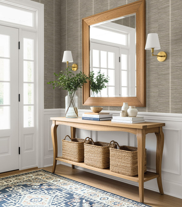 Raffine Dove EN41108 by Seabrook Designs Wallpaper Natural Grass Textures Nonwoven Netherlands 57.5 sq ft 20.9" Seabrook Wallpaper - Fabric Carolina -