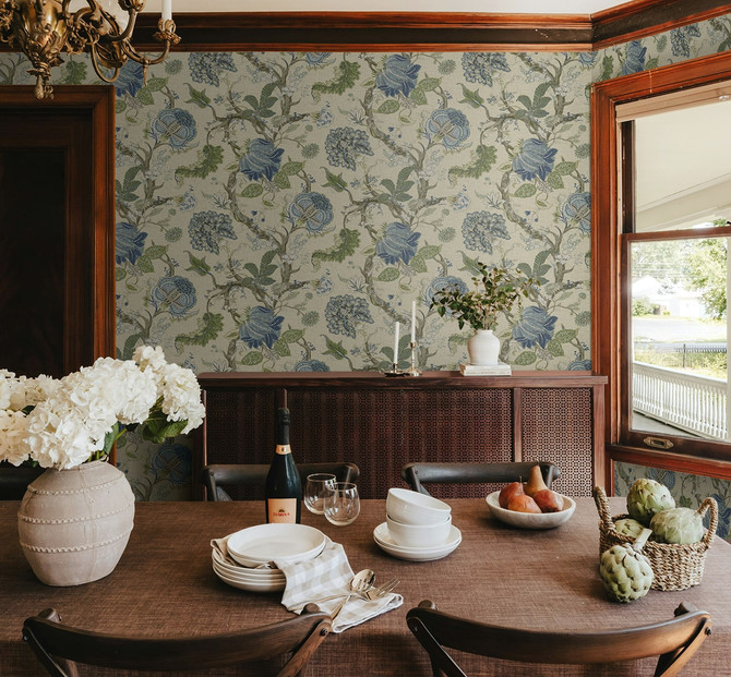 Jacobean Trail Fern & Blueprint HG14204 by Harry & Grace Peel and Stick Wallpaper Harry & Grace Peel and Stick Nonwoven United States 30.75 sq ft 20.5" Seabrook Peel and Stick Wallpaper - Fabric Carolina -