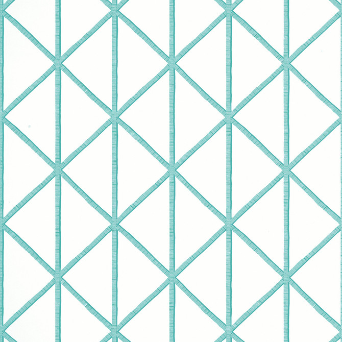 Box Kite Turquoise T10132 by Thibaut Wallpaper