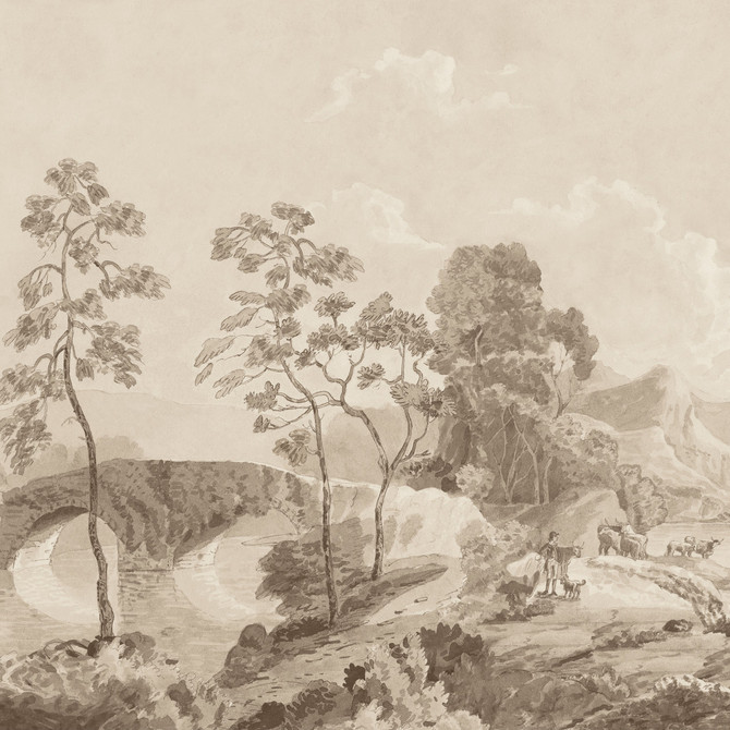 Savery Mural Sepia ATM24572 by Anna French Wallpaper