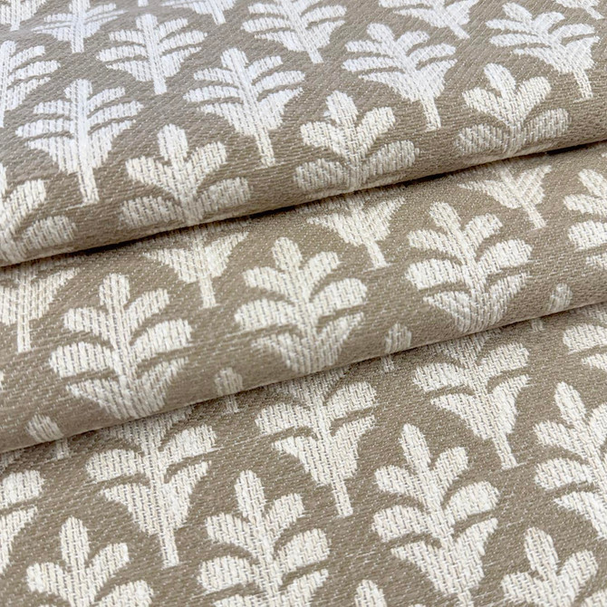 Odette Hickory by Magnolia Designer Fabric Required Minimum Quantity Purchase: 2 yards Content: 66% POLYESTER, 34% COTTON Origin: INDIA Performance: 50,000 WYZ Repeat: Horizontal: 1.75 and Vertical: 2.5 Width: 55 Uses: Bedding, Multipurpose, Upholstery