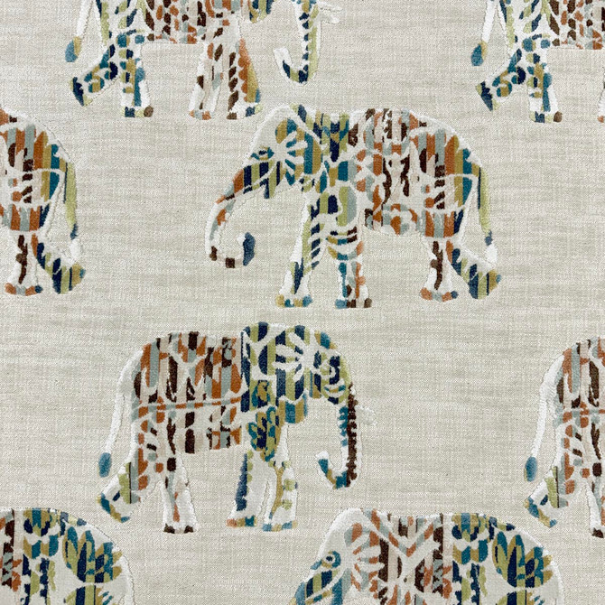 Steelman Multi by Magnolia Designer Fabric Required Minimum Quantity Purchase: 2 yards Content: 45% COT, 28% POLY, 27% VIS Origin: INDIA Performance: 42,000 MAR Repeat: Horizontal: 13.5 and Vertical: 24.75 Width: 54 Uses: Bedding, Upholstery
