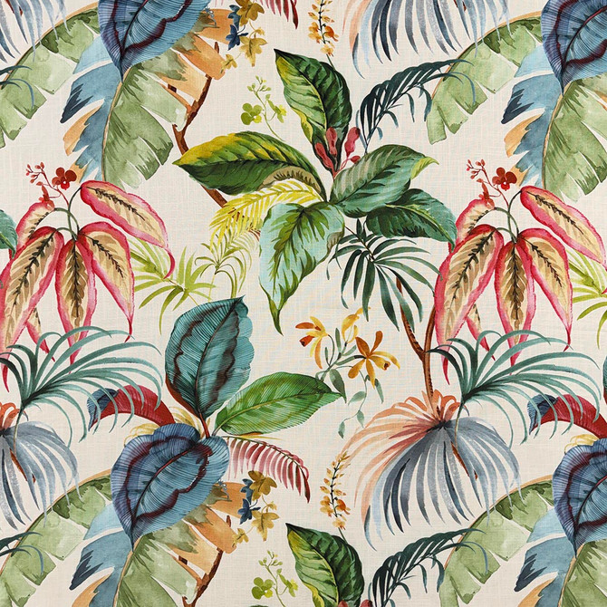 Tiga Pacific by Magnolia Designer Fabric Required Minimum Quantity Purchase: 2 yards Content: 100% COTTON Origin: INDIA Performance: 51,000 WYZ Repeat: Horizontal: 27 and Vertical: 28 Width: 54 Uses: Bedding, Drapery, Upholstery