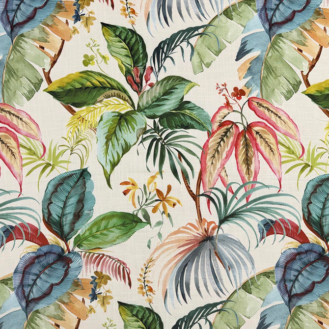 Tiga Pacific by Magnolia Designer Fabric Required Minimum Quantity Purchase: 2 yards Content: 100% COTTON Origin: INDIA Performance: 51,000 WYZ Repeat: Horizontal: 27 and Vertical: 28 Width: 54 Uses: Bedding, Drapery, Upholstery