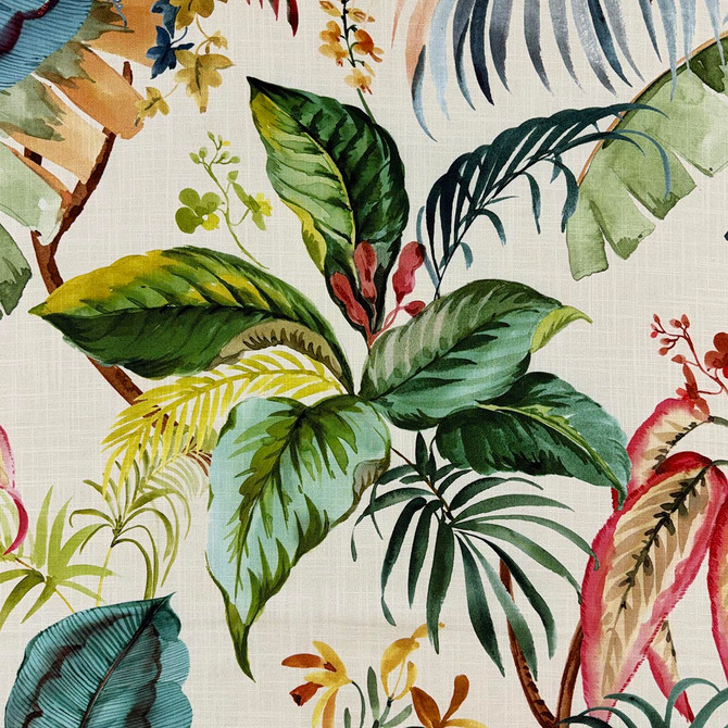 Tiga Pacific by Magnolia Designer Fabric Required Minimum Quantity Purchase: 2 yards Content: 100% COTTON Origin: INDIA Performance: 51,000 WYZ Repeat: Horizontal: 27 and Vertical: 28 Width: 54 Uses: Bedding, Drapery, Upholstery
