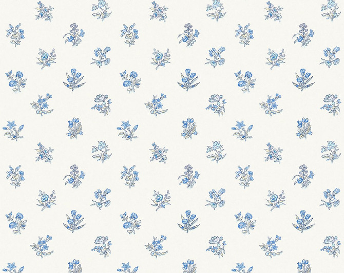 Summer Flora Wallcovering Aqua Bluejay SCWP81053D0003 by Scalamandre Wallpaper