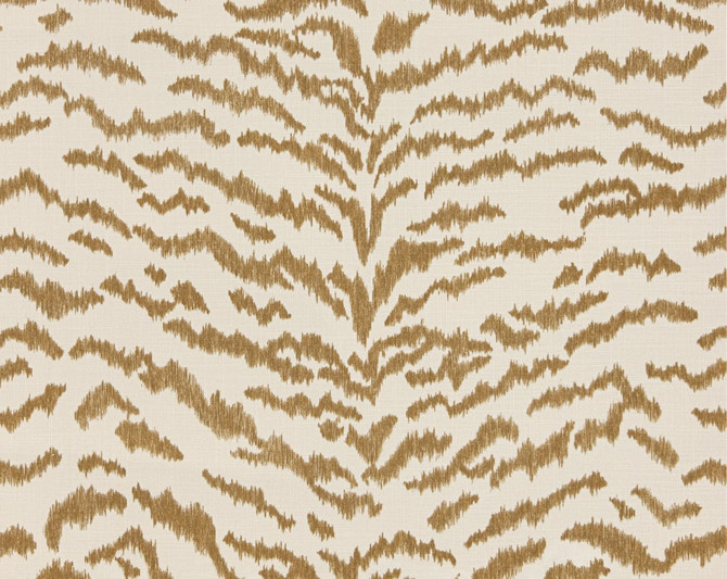 Tigress Printed Linen Wc Tiger Eye SCWP88616D0005 by Scalamandre Wallpaper