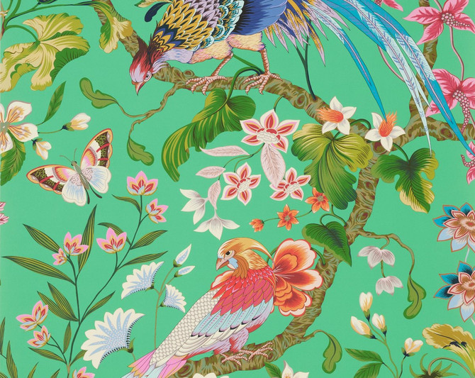 Botany Bay | Wallcovering Jade WJR6822D0006 by Old World Weavers Wallpaper