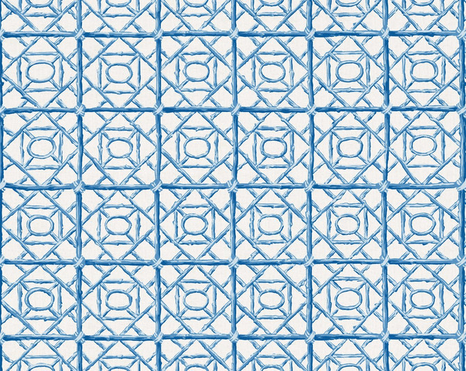 Ormond Fret Print Cobalt SC166710002 by Scalamandre Fabric