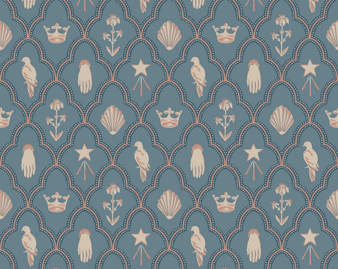 Turtledove Barn Indigo Blue WSBTURTLE0272 by Sandberg Wallpaper