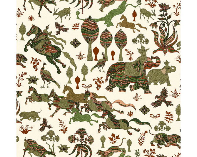 Legends Print Olive Adobe WW166620002 by Old World Weavers Fabric