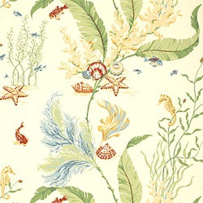 Tidal Pool Cream T6704 by Thibaut Wallpaper