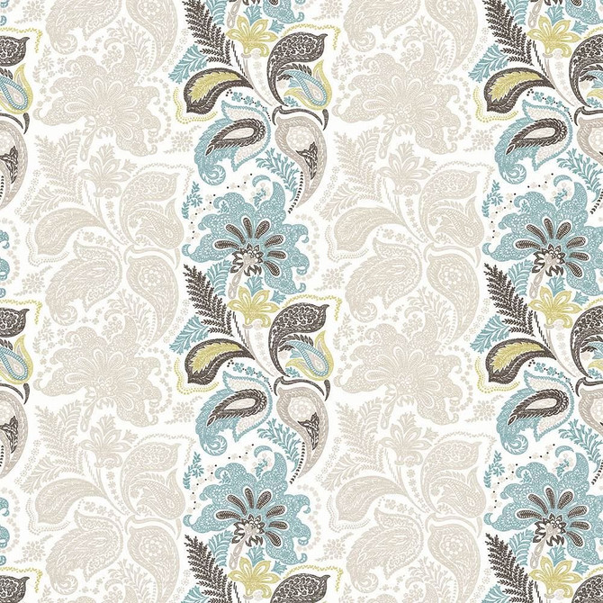 Afton Stripe Aqua by Kasmir Fabric 1427 100% Cotton TURKEY Not Tested Horizontal: 27 2/8 inches and Vertical: 25 2/8 inches 55 - Fabric Carolina -
