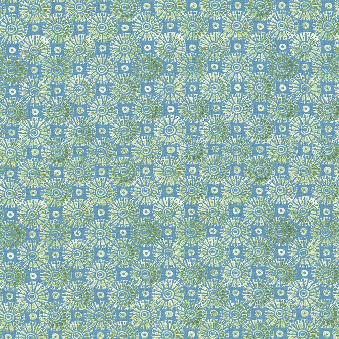 Batik Medallion Surf by Kasmir Fabric 5073 100% Cotton USA 15,000 Wyzenbeek Double Rubs H: 10 7/8 inches, V:13 4/8 inches 54 - 55 - Fabric Carolina - Kasmir