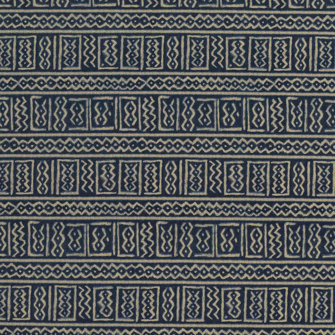 Bogolanfini Indigo by Kasmir Fabric 5065 100% Cotton TURKMENISTAN 15,000 Wyzenbeek Double Rubs H: 13 4/8 inches, V:13 4/8 inches 54 - 55 - Fabric Carolina - Kasmir