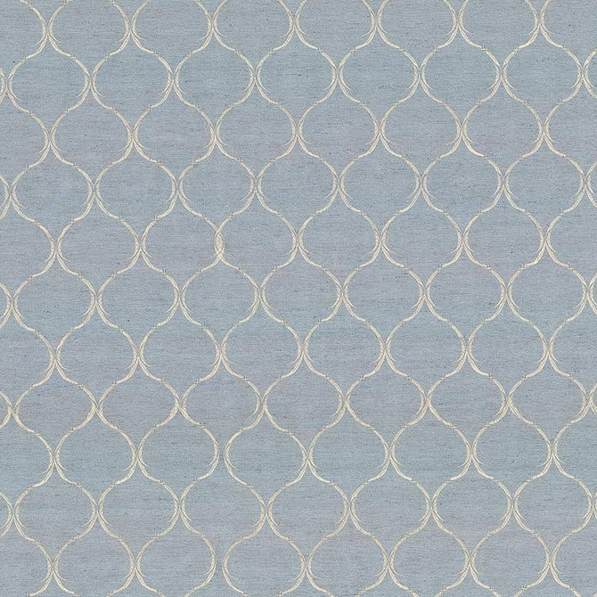 Gazebo Trellis Ice Blue by Kasmir Fabric 5072 100% Polyester Embroidery Contents 100% Polyester CHINA Not Tested H: 4 2/8 inches, V:5 6/8 inches 57 - 58 - Fabric Carolina - Kasmir