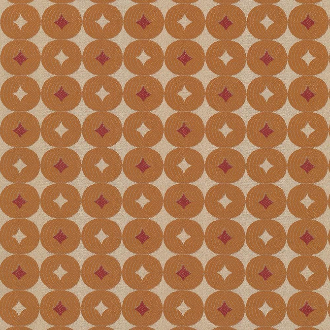 Luciana Cantaloupe by Kasmir Fabric 5070 100% Polyester CHINA 21,000 Wyzenbeek Double Rubs Horizontal: 2 4/8 inches and Vertical: 2 4/8 inches 56 - 58 - Fabric Carolina -