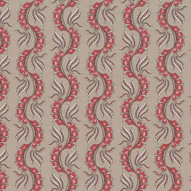 Paisley Scallop Pomegranate  by Kasmir Fabric See sample 100% Cotton
 TURKEY Not Tested </p><p>Repeat: Horizontal: 9 1/8 inches and Vertical: 6 3/8 inches 55  - Fabric Carolina -