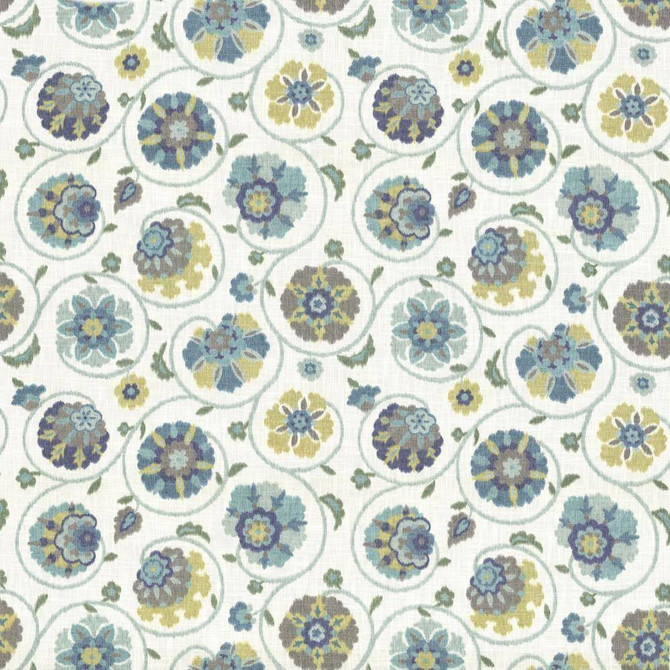 Palampore Garden Aquamarine by Kasmir Fabric 5065 USA 15,000 Wyzenbeek Double Rubs H: 27 inches, V:27 inches 54 - Fabric Carolina - Kasmir