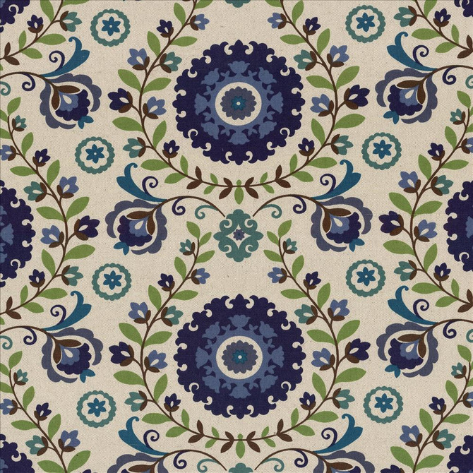 San Pedro Cobalt by Kasmir Fabric 5081 50% Cotton 50% Linen CHINA 30,000 Martindale Cycles Horizontal: 23 inches and Vertical: 11 inches 54 - Fabric Carolina -