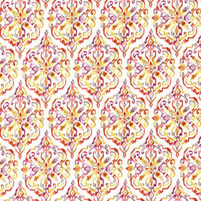 Santika Punch by Kasmir Fabric 5106 90% Cotton
10% Linen
 CHINA </p><p>Repeat: Horizontal: 13 6/8 inches and Vertical: 27 inches 54 - 55 - Fabric Carolina -