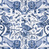 Extinct Blue by Clarke And Clarke Fabric ANIMALIA BY EMMA J SHIPLEY FOR C&C COTTON - 100% United Kingdom HEAVY Horizontal: 27.17 and Vertical: 22.24 54 - Fabric Carolina -