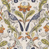 Orchard Birds Birds Denim/Spice by Clarke And Clarke Fabric CLARKE & CLARKE SHERWOOD COTTON - 100% Turkey MEDIUM Horizontal: and Vertical: 54 - Fabric Carolina -