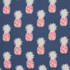 Happy Pineapple Navy by Carole Fabric Bluebird 95% Polyester, 5% Linen China  10 1/2" V, 8 3/4" H 58"  - Fabric Carolina -