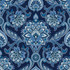 Blickling Garden Damask Mood Indigo by RM CoCo Fabric