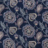 S4842 Navy by Greenhouse Fabric 52% Cotton, 48% Polyester India Drapery </p><p>Repeat: 12.75" H, 9.45" V 54" - Fabric Carolina -