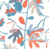 Matisse Leaf French Blue and Coral T16207 by Thibaut Wallpaper Thibaut Wallpaper Matisse Leaf French Blue and Coral T16207Wallpaper Kismet Wallpaper U.S.A. </p><p>Repeat: V: 36 27 - Fabric Carolina -