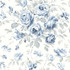Manon Blue Rose Stitch Wallpaper by Chesapeake Delphine Covers about 56.4 square feet 20.5-in by 33-ft long roll Prepasted 20.5 - Fabric Carolina -
