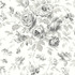Manon Charcoal Rose Stitch Wallpaper by Chesapeake Delphine Covers about 56.4 square feet 20.5-in by 33-ft long roll Prepasted 20.5 - Fabric Carolina -