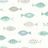 Key Teal Sea Fish Wallpaper by Chesapeake Sanibel Covers about 56.4 square feet 20.5-in by 33-ft long roll Prepasted 20.5 - Fabric Carolina -