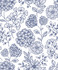 Ada Blue Floral Wallpaper by A-Street Prints Scott Living II Covers about 56.4 square feet 20.5-in by 33-ft long roll Unpasted 25.2 - Fabric Carolina -