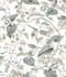 Moon Flower White & Blue Wallpaper by York Wallcoverings Blooms Covers about 56.4 square feet 20.5-in by 33-ft long roll Unpasted 24 - Fabric Carolina -