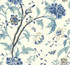 Teahouse Floral Green Wallpaper by Inspired by Color Blues II Covers about 60.8 square feet 27-in by 27-ft long roll Prepasted 25.25 - Fabric Carolina -