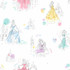 Disney Princess Pretty Elegant White Wallpaper by York Wallcoverings Disney Kids Vol. 4 Covers about 56.4 square feet 20.5-in by 33-ft long roll Unpasted 20.5 - Fabric Carolina -