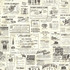 Adamstown Cream Vintage Newspaper Wallpaper by Chesapeake Countryside Covers about 56.4 square feet 20.5-in by 33-ft long roll Prepasted 0 - Fabric Carolina -
