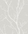 Laelia Light Grey Silhouette Tree Wallpaper by Brewster Kitchen & Bath Essentials Covers about 56.4 square feet 20.5-in by 33-ft long roll Unpasted 12.6 - Fabric Carolina -