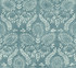 Laurel Damask Teal Wallpaper by Antonina Vella Antonina Vella Boho Luxe Covers about 60.8 square feet 27-in by 27-ft long roll Unpasted 24 - Fabric Carolina -