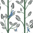 Aviary Branch Blue & Green Peel & Stick Wallpaper by York Wallcoverings York Premium Peel + Stick Risky Business Vol. III Covers about 34.2 square feet 20.5-in by 20-ft long roll Peel & Stick 20.5 - Fabric Carolina -