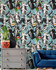 WATCH OUT! Blue Wallpaper (WP20384) by Mind The Gap | WP20384 | THE WALLPAPER COLLECTABLES | 3 rolls x 20.5 x 118.1 in | 0.52m / 20.5in | 3m / 118in | 4.65mp | 72cm / 28.4in | Black, Blue, Green, Red | Satin Matte | Paste the wall | 3-rolls in a box | Fabric Carolina | https://www.fabriccarolina.com/